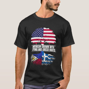 Amerikaans gekweekt met vlag-erfgoed Filipijns Gri T-shirt