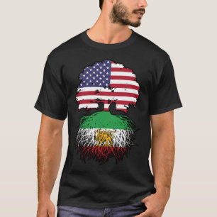 Amerikaans gekweekte Iraanse wortels Leeuw en Zon T-shirt