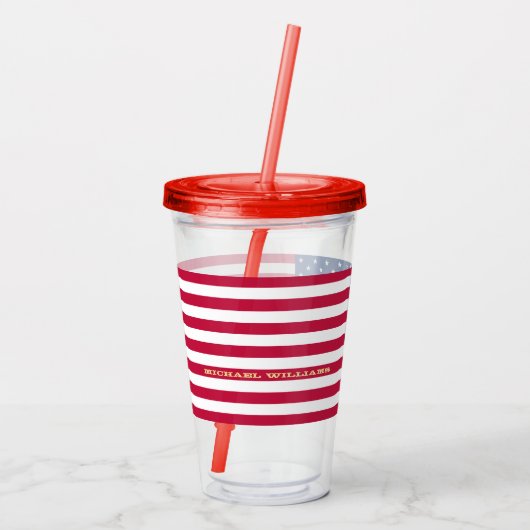 Amerikaans gepersonaliseerd monogram voor de Ameri Acryl Drinkbeker (Achterkant)