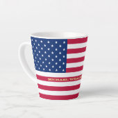 Amerikaans gepersonaliseerd monogram voor de Ameri Latte Mok (Linkerhoek)