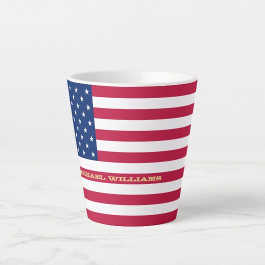 Amerikaans gepersonaliseerd monogram voor de Ameri Latte Mok (Voorkant)