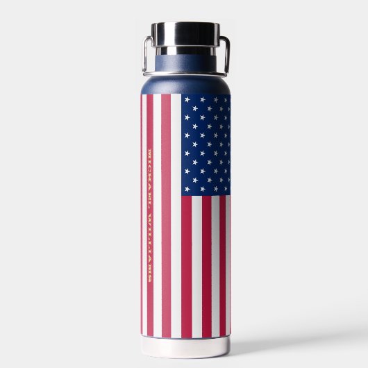Amerikaans gepersonaliseerd monogram voor de Ameri Waterfles (Achterkant)