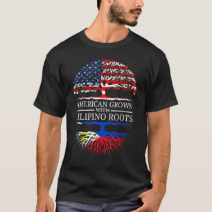 Amerikaans geteeld met Filipijnse wortels USA Flag T-shirt