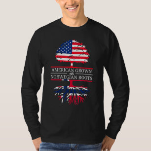 Amerikaans Geteeld Met Noorse Wortels Usa Vlag Boo T-shirt