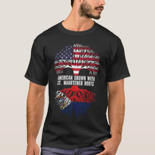 Amerikaans geteeld met St. Maartener Roots USA Vla T-shirt