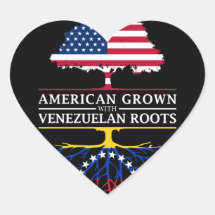 Amerikaans geteeld met Venezolaanse roots Venezuel Hart Sticker