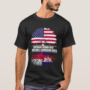 Amerikaans geteeld met vlag-erfenis Indonesische K T-shirt