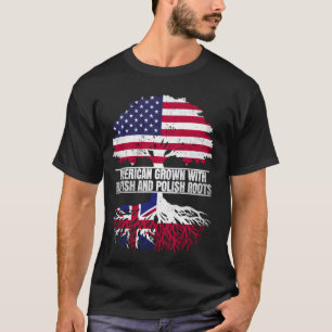 Amerikaans geteeld met vlag-erfgoed Brits Pools R T-shirt