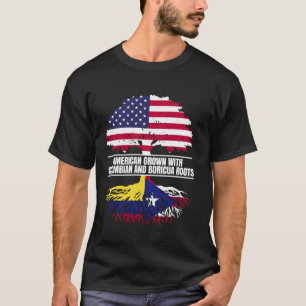 Amerikaans geteeld met vlag-erfgoed Colombiaanse B T-shirt