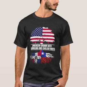 Amerikaans geteeld met vlag Erfgoed Dominicaanse C T-shirt