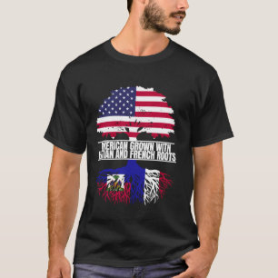 Amerikaans geteeld met vlag-erfgoed Franse Haïtiaa T-shirt