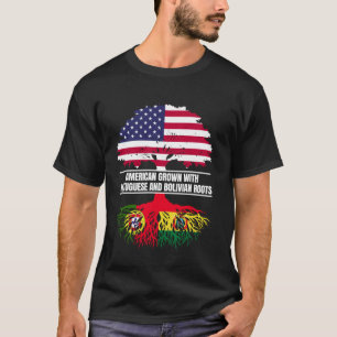 Amerikaans geteeld met vlag-erfgoed Portugees Boli T-shirt