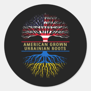 Amerikaans geteelde Oekraïense wortels Amerika Oek Ronde Sticker