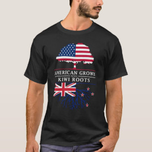 Amerikaans gewas met Kiwi    RootsNieuw-Zeeland T-shirt