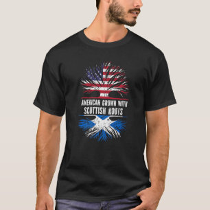Amerikaans gewas met Schotse roet VS vlag Schotlan T-shirt