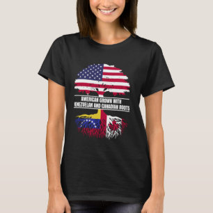 Amerikaans Geweekt Met Vlag Erfgoed Venezolaans Ca T-shirt