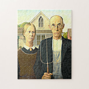 Amerikaans Gothic, mooi kunstschilderij Legpuzzel