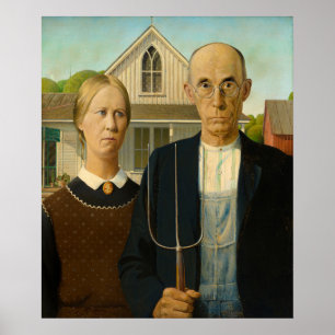 Amerikaans Gothisch door Grant Wood Poster