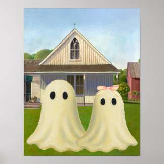 Amerikaans Gothisch Geesten Koppel Poster