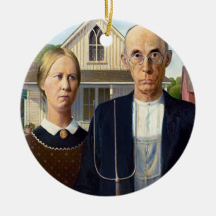 Amerikaans gotisch Klassiek schilderen Grant Wood Keramisch Ornament