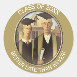 Amerikaans Gotisch Volwassen Afstuderen Ronde Sticker