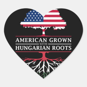 Amerikaans Groen met Hongaarse Roots Hongarije Hart Sticker
