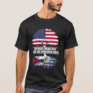 Amerikaans Grown met Vlag Erfgoed Cubaans Uruguaya T-shirt