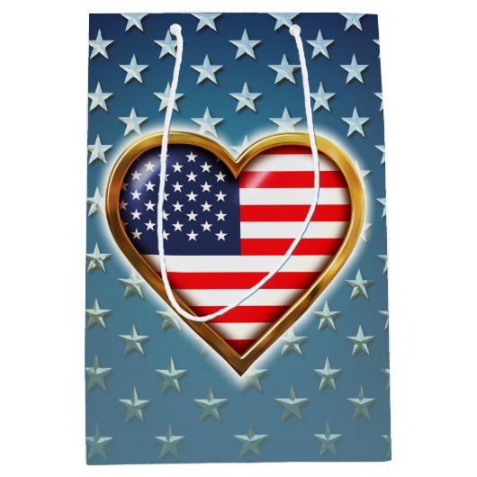 Amerikaans hart medium cadeauzakje (Voorkant)