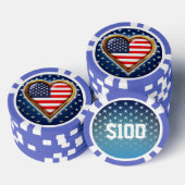 Amerikaans hart pokerchips (Opstapeling)