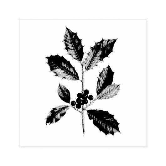  "AMERIKAANS HOLLY" WOOD ART STAMP 	RUBBERSTEMPEL (Afrduk)