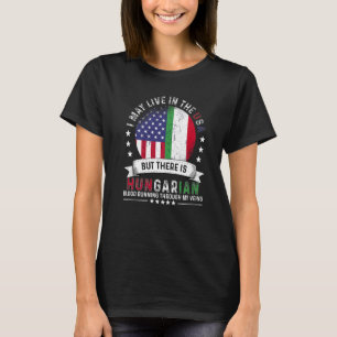 Amerikaans Hongaarse Thuis in de VS Patriot Amerik T-shirt