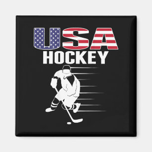 Amerikaans ijshockeyliefhebbers shirt - Usa vlag Magneet