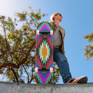 Amerikaans inheems motief indie geometrisch patroo skateboard