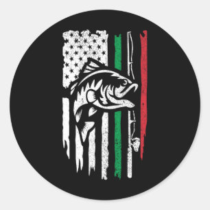 Amerikaans Italiaanse Byss Visvlag Voor Visser I Ronde Sticker