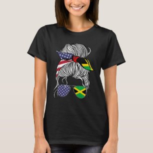 Amerikaans-Jamaicaanse patriotvlag Vlag meisje-Jam T-shirt
