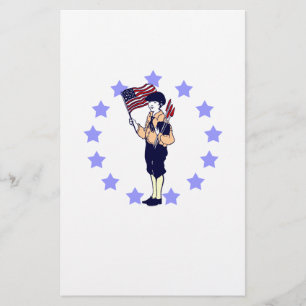  Amerikaans juli 4 Vlag en vuurwerk Flyer