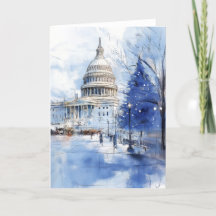 Amerikaans Kerstboom op Capitol Hill Kerstkaart