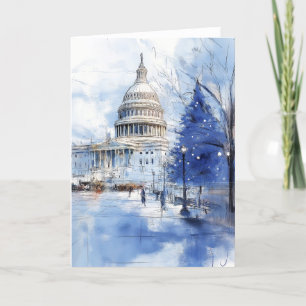Amerikaans Kerstboom op Capitol Hill Kerstkaart Feestdagen Kaart