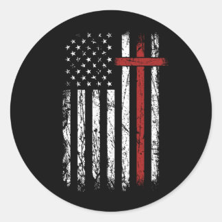 Amerikaans kerstvioolpatriottisch vierkant met vla ronde sticker