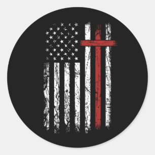 Amerikaans kerstvioolpatriottisch vierkant met vla ronde sticker