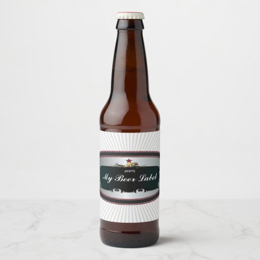 Amerikaans klassiek bierlabel zwart bier etiket (Voorkant)