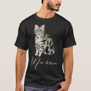 Amerikaans Korthaar Grijs Tabby Kat Mama Kat Mama T-shirt