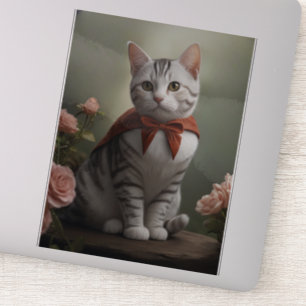 Amerikaans Korthaar Kitten met Rozen Sticker
