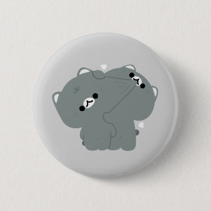 Amerikaans Korthaar Paar Ronde Button 5,7 Cm