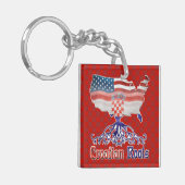 Amerikaans Kroatisch rotstoetsenbord Sleutelhanger (Voorkant Links)