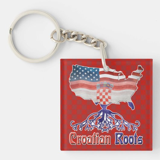 Amerikaans Kroatisch rotstoetsenbord Sleutelhanger (Voorkant)