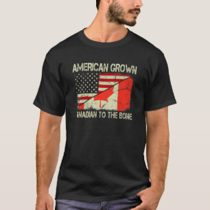 Amerikaans kweekCanada tot de bot US Canada vlag T-shirt