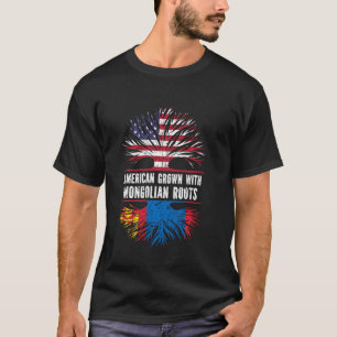 Amerikaans kweekje met Mongoolse rots Amerikaanse T-shirt