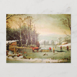 Amerikaans landschap   Het krijgen van Ice Briefka Briefkaart