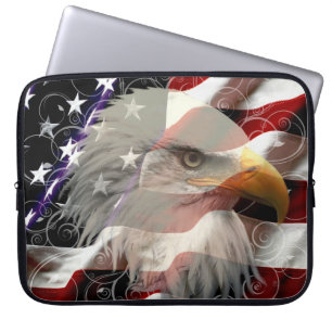 Amerikaans laptophoes met adelaar laptop sleeve
